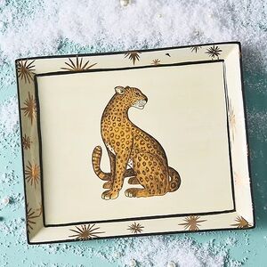 Anthropologie Penny Vanity Trinket Tray | Leopard | NIB